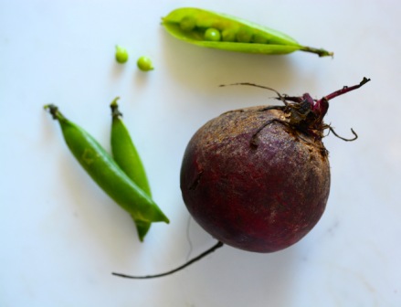 Beetroot and peas
